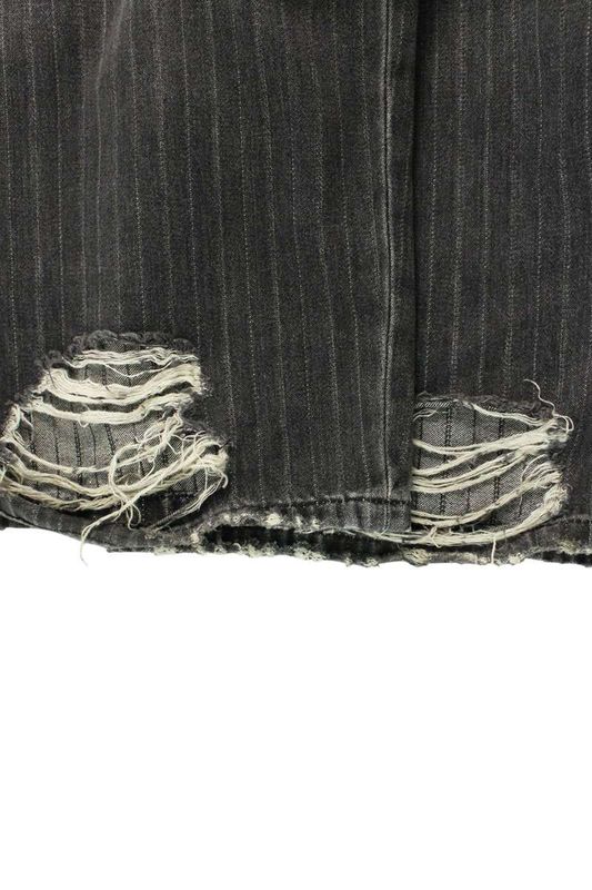 Balenciaga 675218 Tjw77 Destroy Pinstripe Baggy Denim Pants Men's S