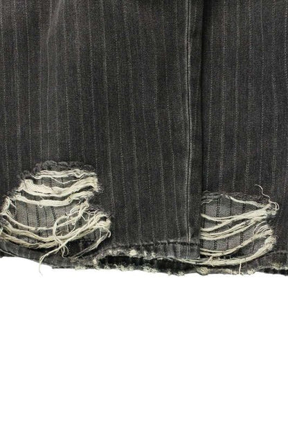 Balenciaga 675218 Tjw77 Destroy Pinstripe Baggy Denim Pants Men's S