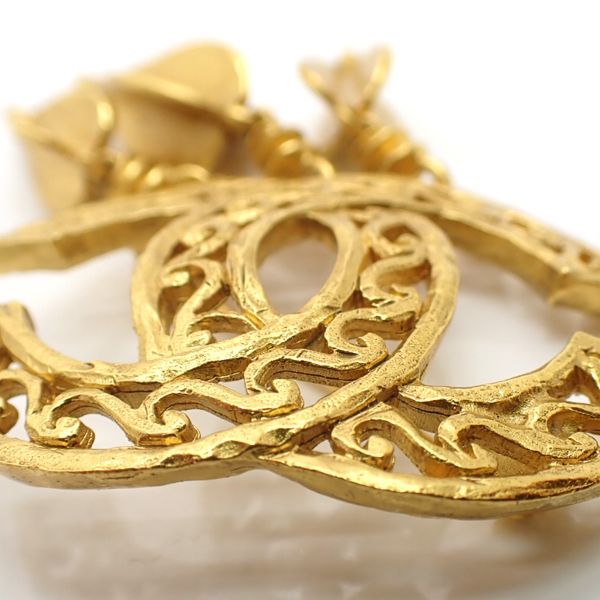 Chanel Brooch 95A Vintage Coco Mark GP With Box Chanel Vintage