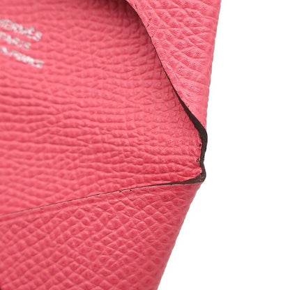 Hermes Coin Case Bastia Vaux Epson Rose Azalea Silver Hardware Coin Purse