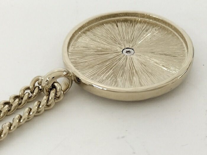 Chanel Necklace Coco Mark Plated Gold Rhinestone B25A