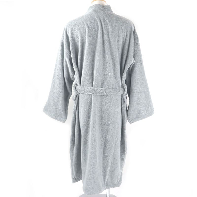 Balenciaga 100% Cotton BB Logo Embroidery Pile Gown Bathrobe Grey XL Size