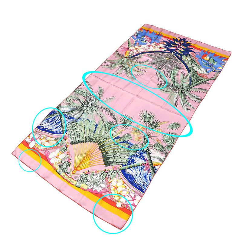Hermes Rectangle Aloha Pink 100% Silk Scarf Large Accessory