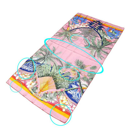 Hermes Rectangle Aloha Pink 100% Silk Scarf Large Accessory