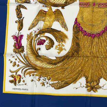 Hermes Scarf Carre 90 Silk Ceres Goddess Ceres Roman Mythology Navy