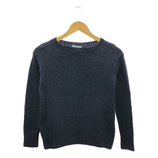 Prada - Wool Crew Neck Knit Pullover - 38 - Navy - Women's