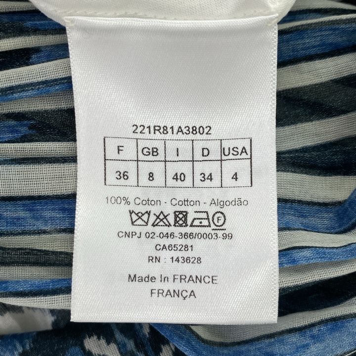 Christian Dior 221r81a3802 Toile De Jouy Midi Shirt Dress Women's Navy I 40