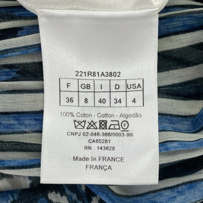 Christian Dior 221r81a3802 Toile De Jouy Midi Shirt Dress Women's Navy I 40