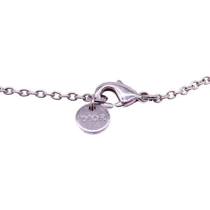 Christian Dior Cles D-lune CD Logo Bracelet Metal Rhinestone Silver 0089