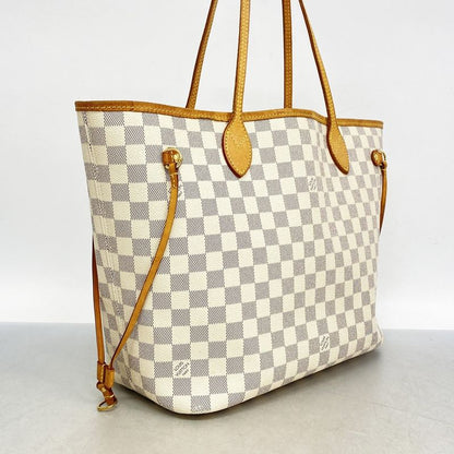 Louis Vuitton Tote Bag Damier Azure Neverfull MM N41605 White Rose Ballerine