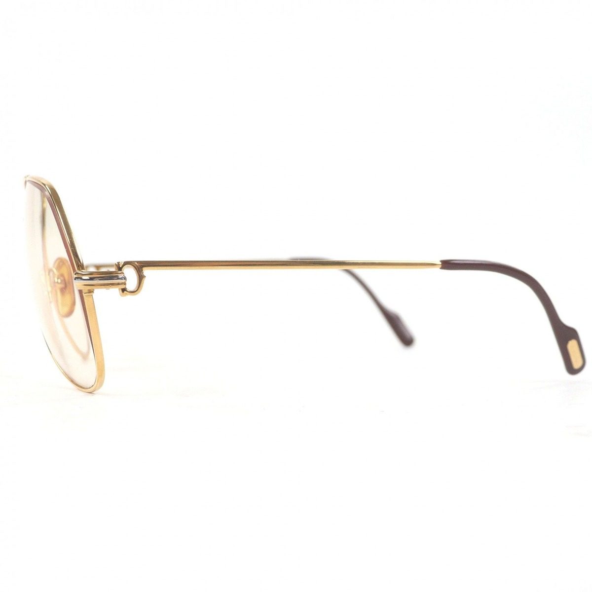 Cartier Vintage Trinity Two Bridge Sunglasses Eyewear Gold Bordeaux 59 12 — view 4