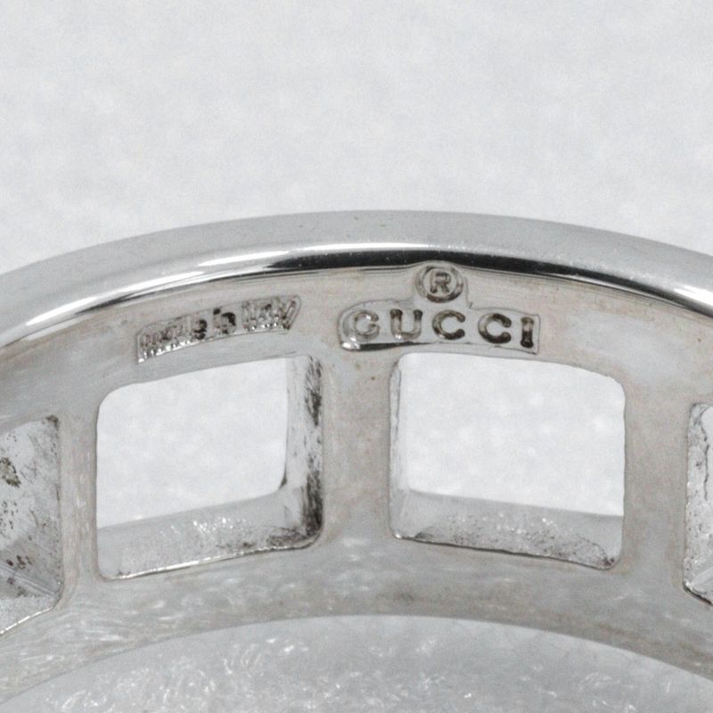 Gucci Open Square Silver 925 Size 12 Ladies 4.3g Ring