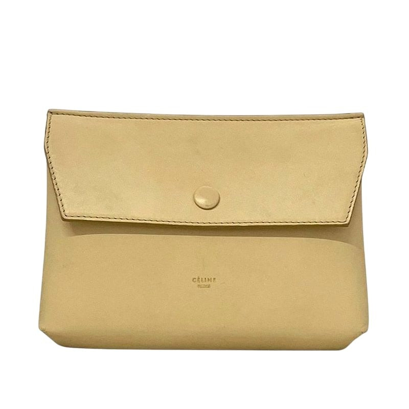 Celine Pouch Beige Small Bag Leather Hook