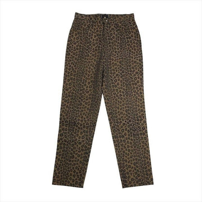 Fendi Leopard All Over Pattern Cotton Pants Brown