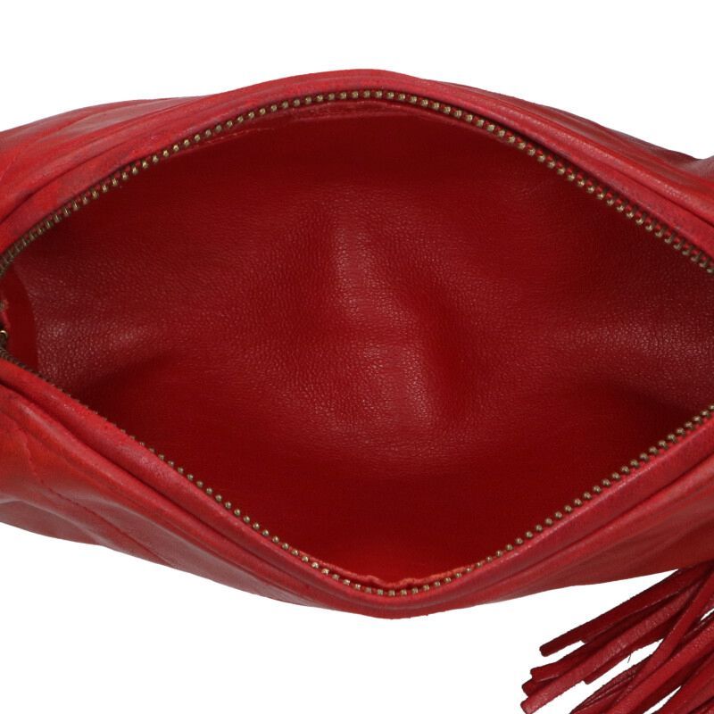 Chanel Vintage Tassel Fringe Lamb Skin Chain Shoulder Bag Women