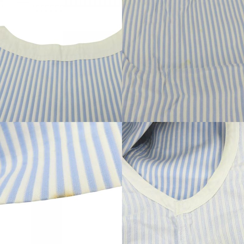 Christian Dior Dress Sleeveless L Cotton White Sac Blue Stripe Apparel Women
