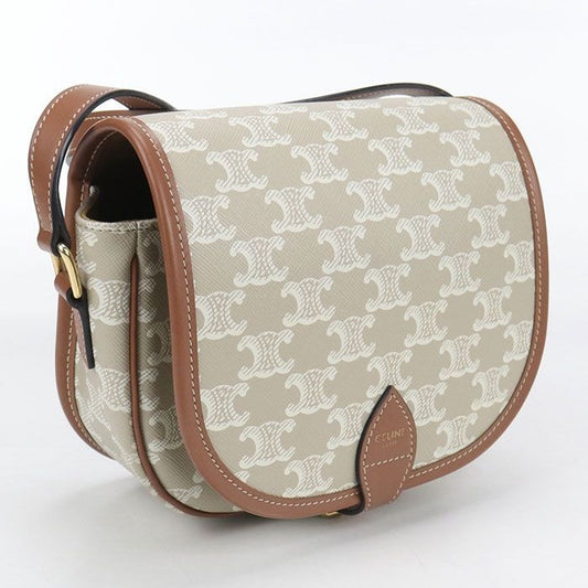 Celine Midi Amforco Triomphe Canvas Crossbody Shoulder Bag Leather