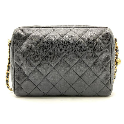 Chanel Coco Mark Matelasse Chain Shoulder Bag Caviar Skin Black 7 Digits 3s