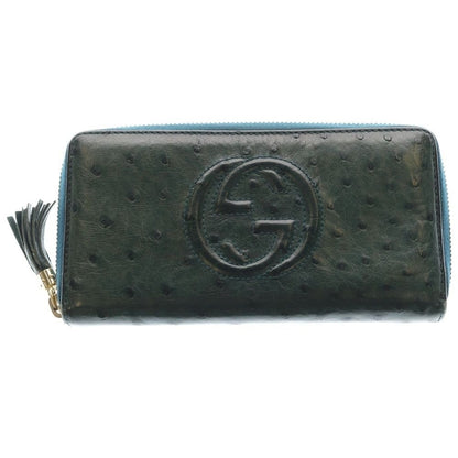 Gucci Soho Zip Around Wallet Green Gold
