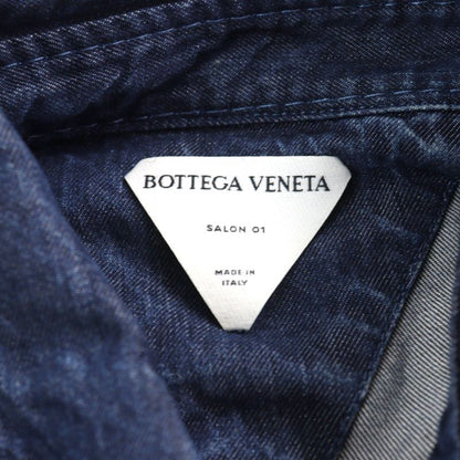 Bottega Veneta 21SS 659272 Lyocell Oversized Cropped Denim Shirt Indigo Blue 46