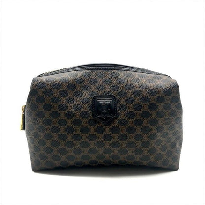 Celine Black Macadam Triomphe Leather Second Pouch Case Brown