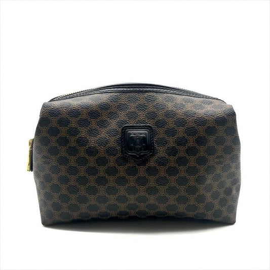 Celine Black Macadam Triomphe Leather Second Pouch Case Brown