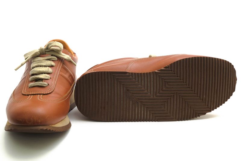 Hermes Shoes Sneakers Shoes Low Cut Ladies Women Leather Genuine Brown Quick H