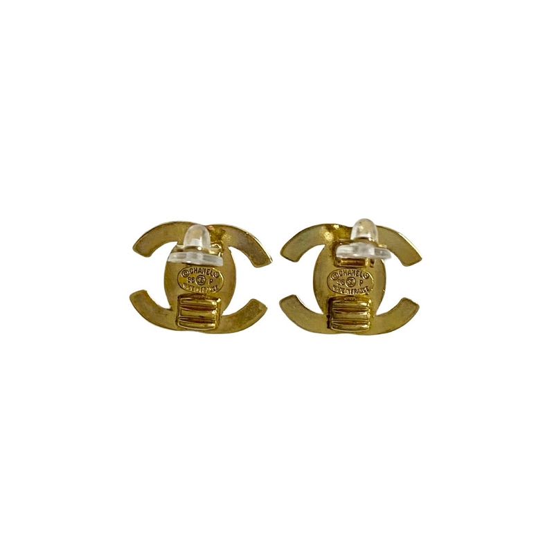 Chanel Vintage Coco Mark Earrings Ear Cuff Accessory 96P