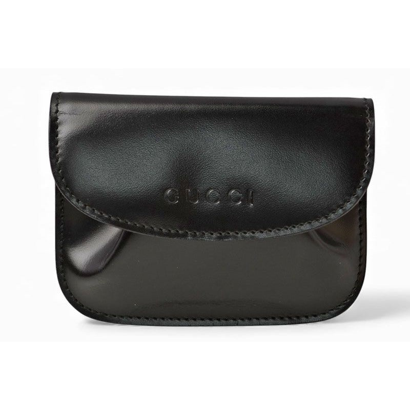 Gucci Coin Case Purse Wallet Vintage Leather Black 030 2091