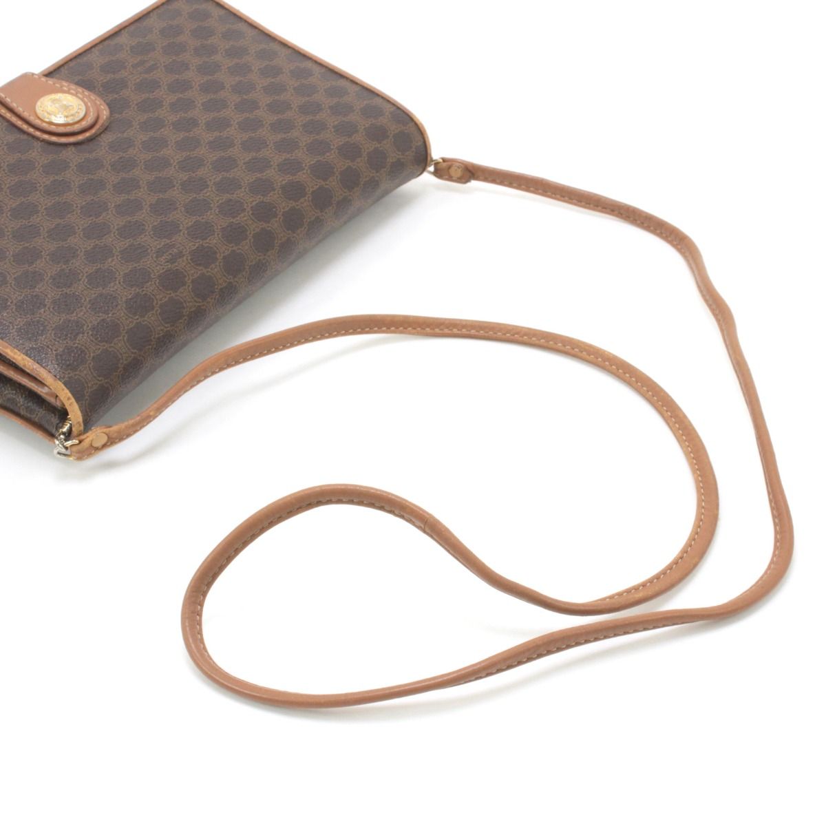 Celine Macadam Pattern Shoulder Bag M08 Brown