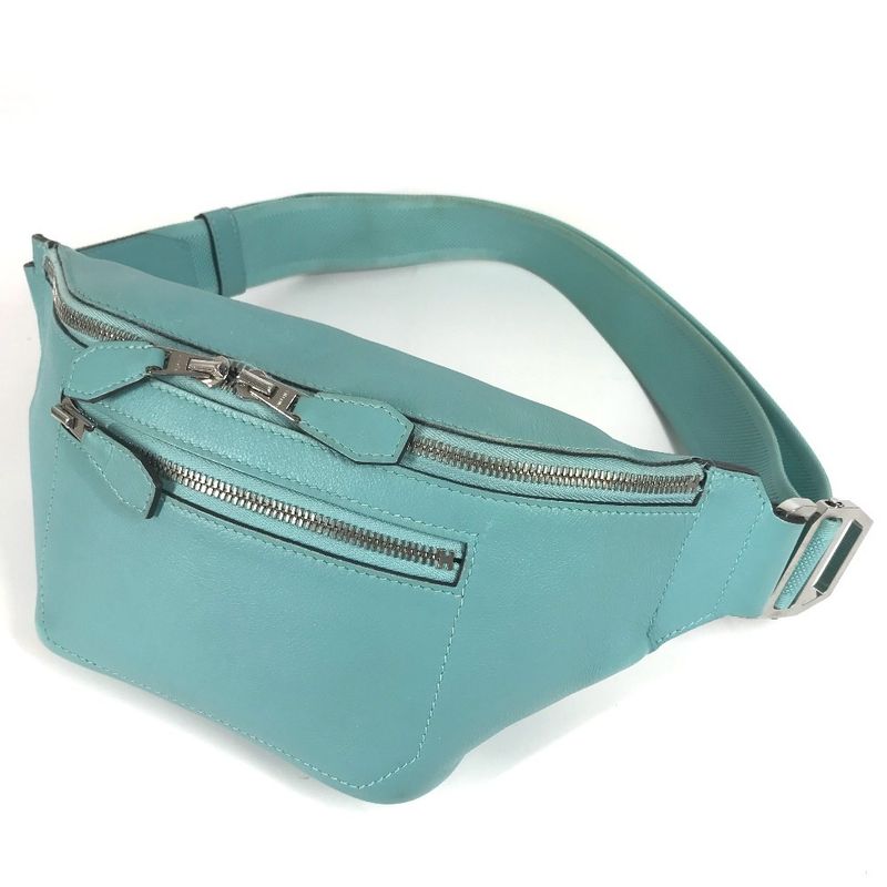Hermes Body Bag City Slide Cross PM Evercolor Blue Atoll Blue