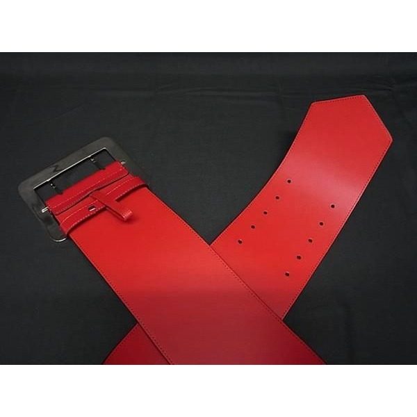 Gucci Patent Leather Silver Belt Thread Red — view 3