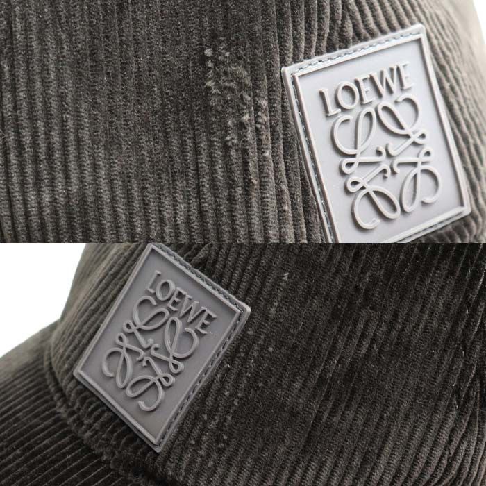 Loewe Anagram Patch Cap Dark Brown K820358x22 ONE SIZE Corduroy Unisex Preowned