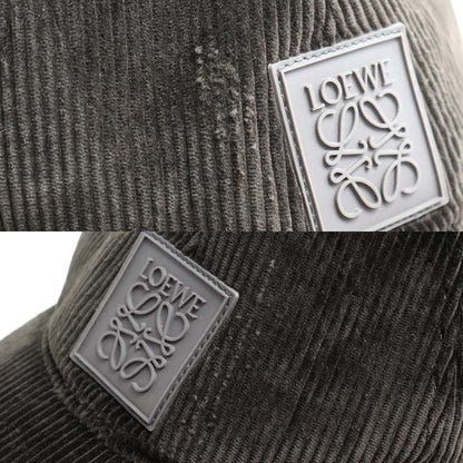 Loewe Anagram Patch Cap Dark Brown K820358x22 ONE SIZE Corduroy Unisex Preowned