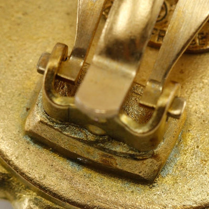 Chanel Coco Mark Vintage Gold Plated Black 95P Ladies 28.5g Earring