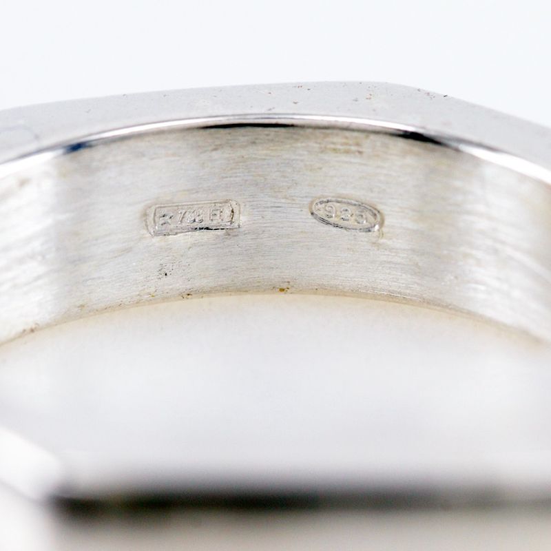 Gucci Nut Hexagon Silver 925 Size 9.5 Ladies 8.0g Ring