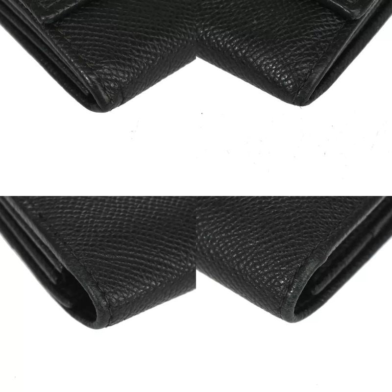 Bvlgari Logo Long Wallet Fold Wallet Black Silver 07bs058