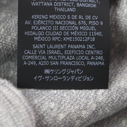  Saint Laurent 2022 704159 Cotton Back Print Damaged Pullover Hoodie Grey M