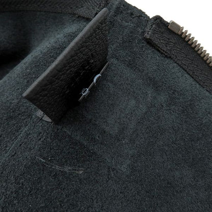 Gucci Clutch Bag Portfolio Leather Black Gold Hardware Logo Print Black 500984