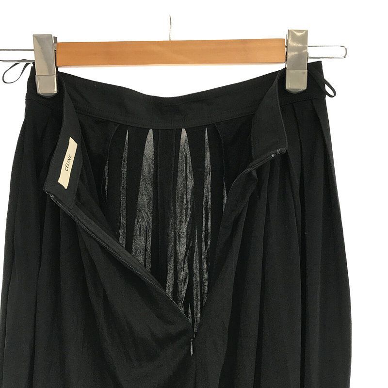 Celine - Phoebe Period Triacetate Pleated Wide Pants - 36 - Black - Women's