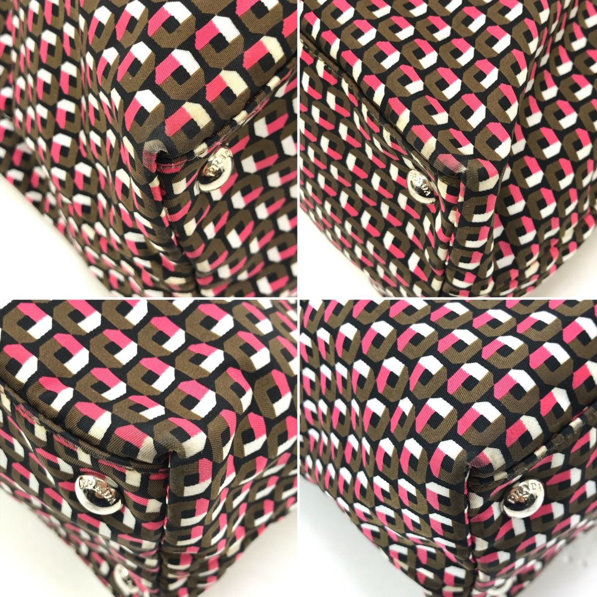 Prada Tote Bag Miss Ing Shoulder Strap Signs of Use Nylon B4001t Red