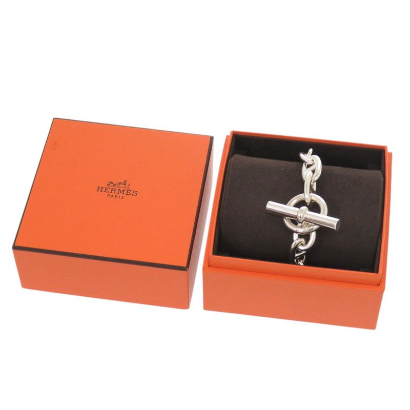 Hermes Chaine D'ancre TGM 11 Frames Silver 925 Bracelet 1502 Hermes