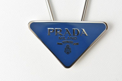 Unused Prada Key Ring Key Holder Charm Triangle Cobalt
