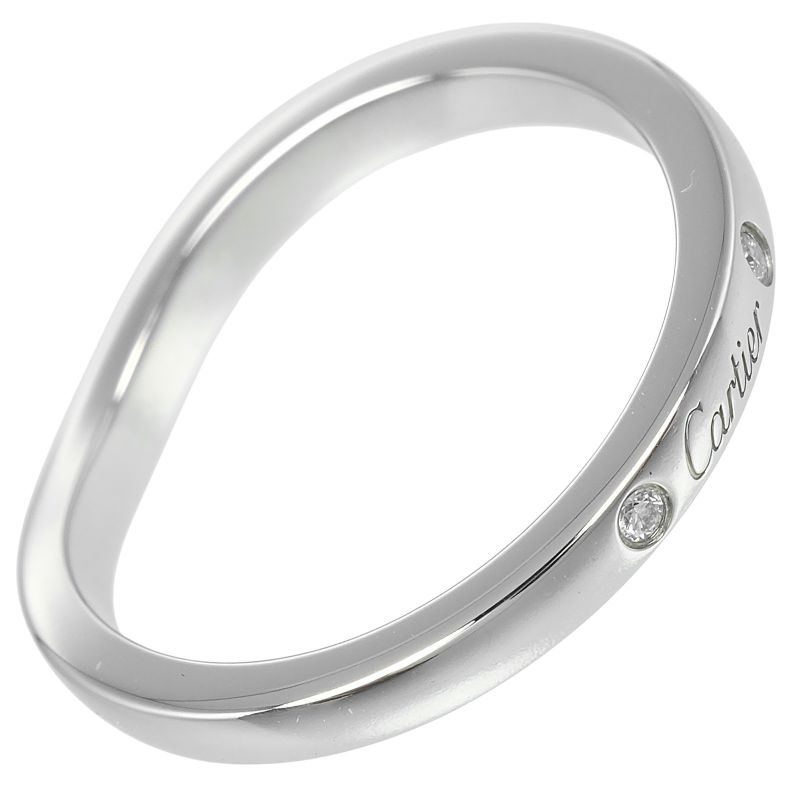 Cartier Ballerina Curve Pt950platinum × Diamond #7 Ladies 3g Ring
