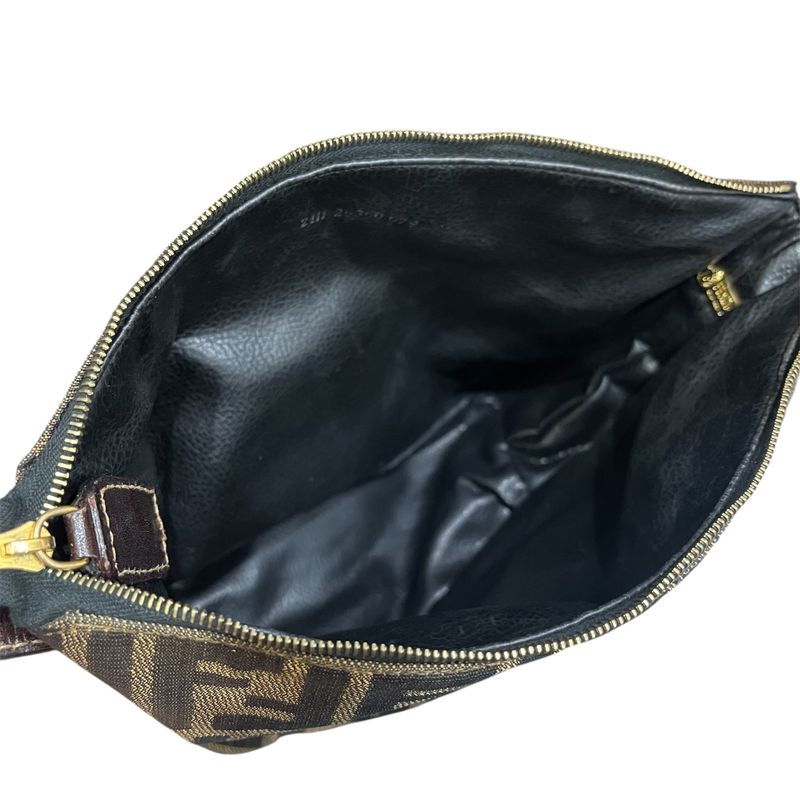 Fendi Zucca All Over Pattern Pouch Vanity Hand Purse