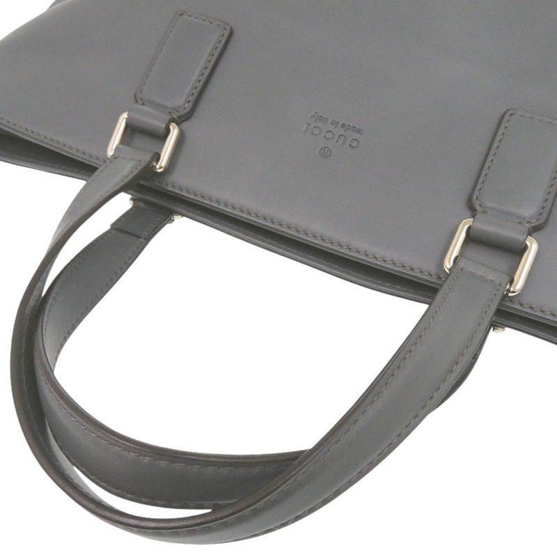 Gucci Bamboo 365345 Leather Grey Tote Bag 0835 Gucci