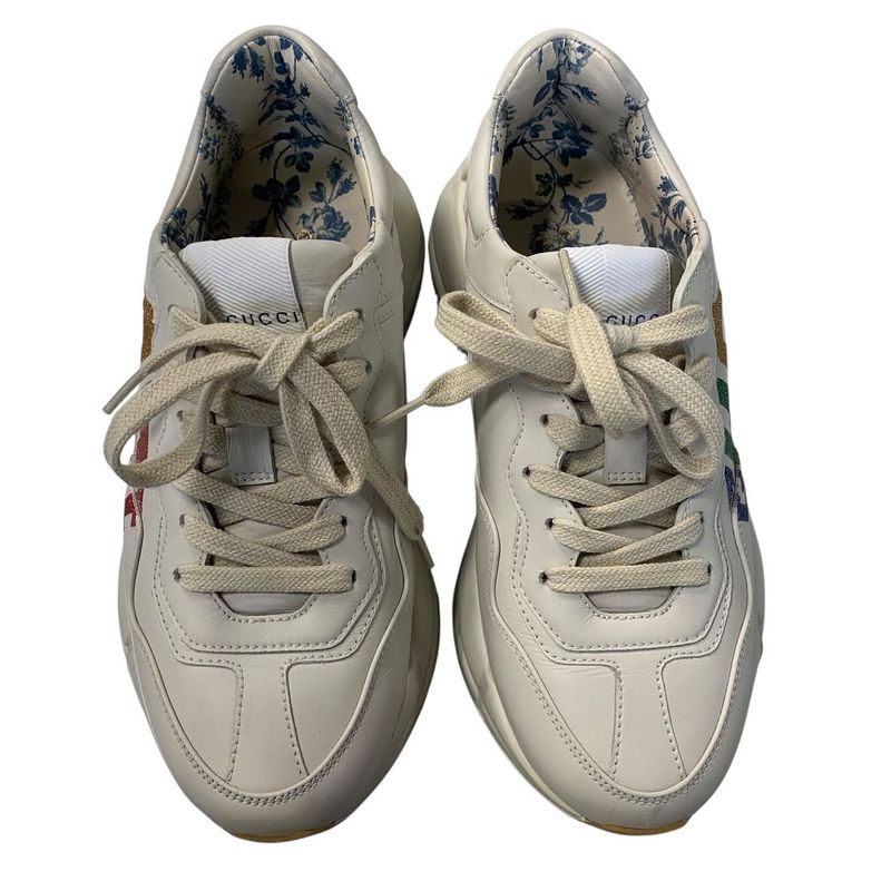 2984 Gucci 524990 Light Glitter Logo Sneakers Shoes Preowned Excellent Condition