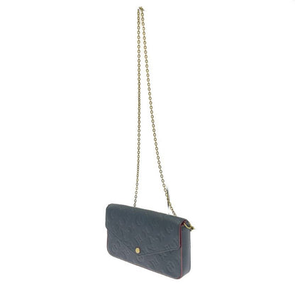 Louis Vuitton M64099 Monogram Empreinte PVC Pochette Felicie Marine Rouge