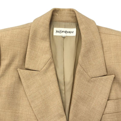 Yves Saint Laurent Wool Double Jacket Beige 36