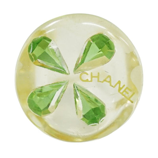 Authentic Chanel Clover Ring No 13.5 Plastic Clear Green Accessories Jewelry
